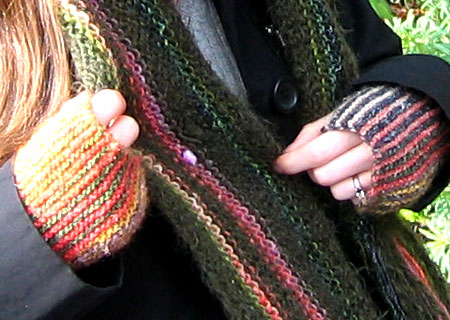 Directional Knits: Scarf and Mitts